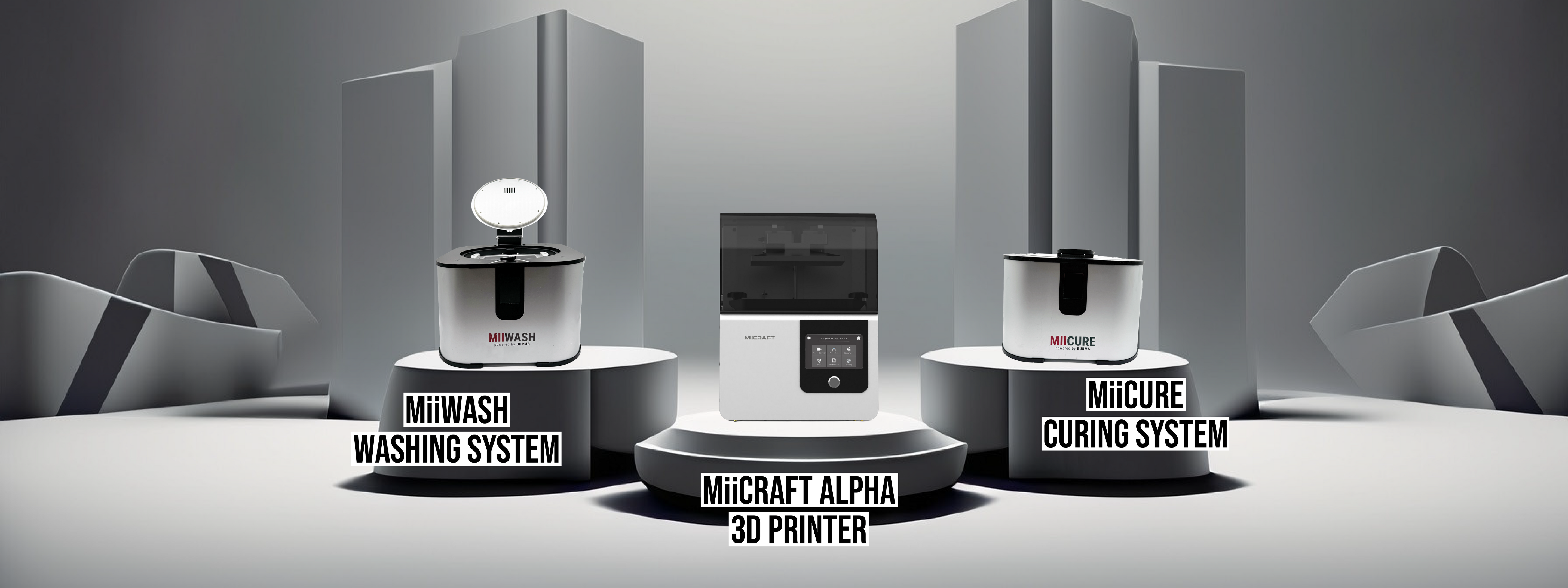3D Drucker DLP Dental Alpha MiiCraft Nachbelichtung MiiCure Waschanlage Nachbearbeitung